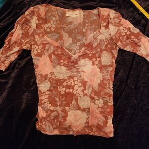 Urban Outfitters Floral Mesh Top